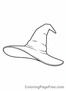 Witch Hat coloring page - Classic Witch Hat