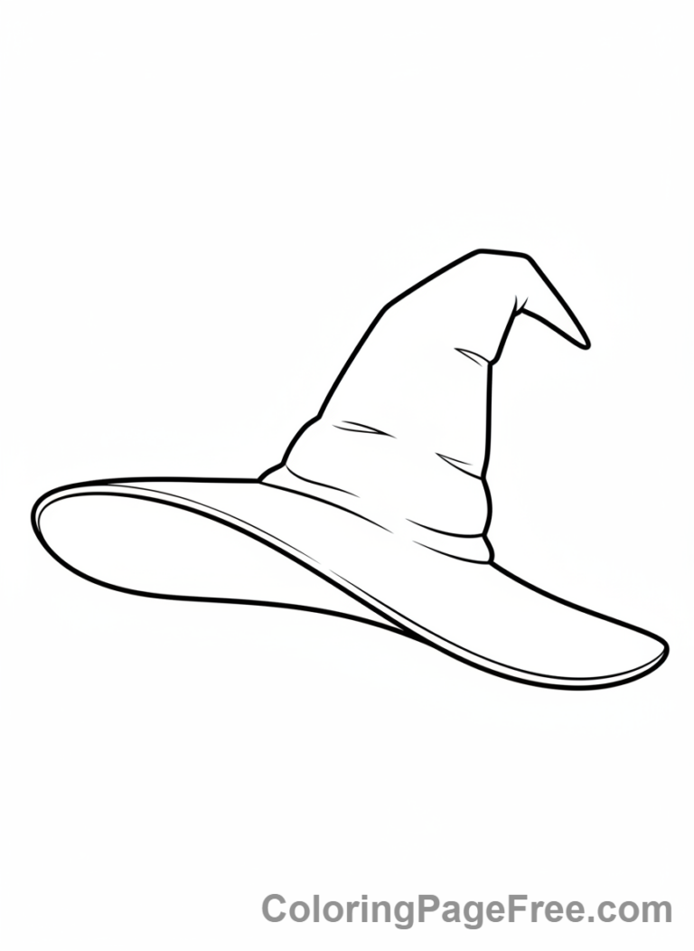 Witch Hat coloring page - Classic Witch Hat