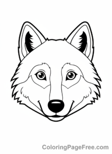 Wolf coloring page - Wolf portrait calm