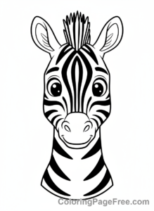 Zebra coloring page - Zebra head close-up