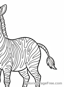 Zebra coloring page - Zebra hindquarters close