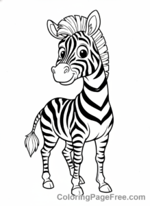 Zebra coloring page - Zebra looking back