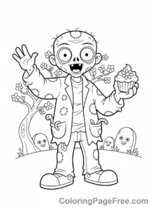 Zombie coloring page - Friendly zombie standing