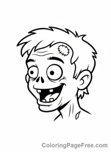 Zombie coloring page - Zombie head profile
